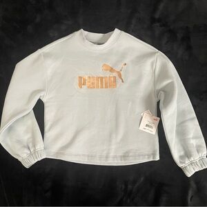 Puma White Sweatshirt with Gold Logo